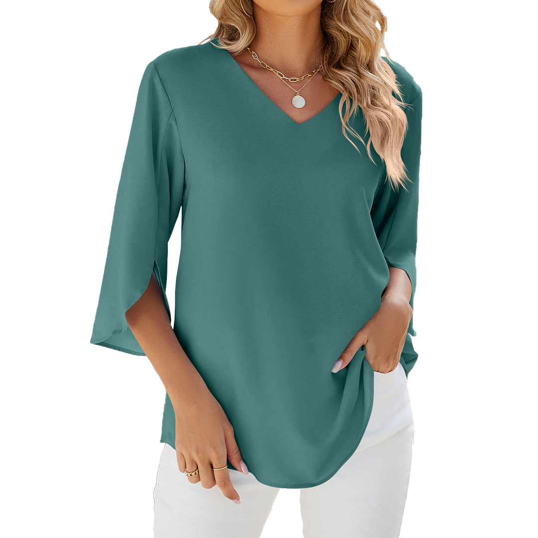 GERALDINE - BLUSE MIT V-AUSSCHNITT