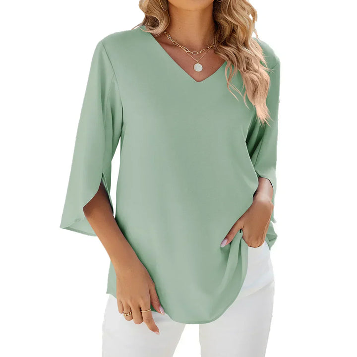 GERALDINE - BLUSE MIT V-AUSSCHNITT